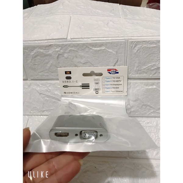 Cáp chuyển đổi tín hiệu Type C sang HDMI và VGA USB