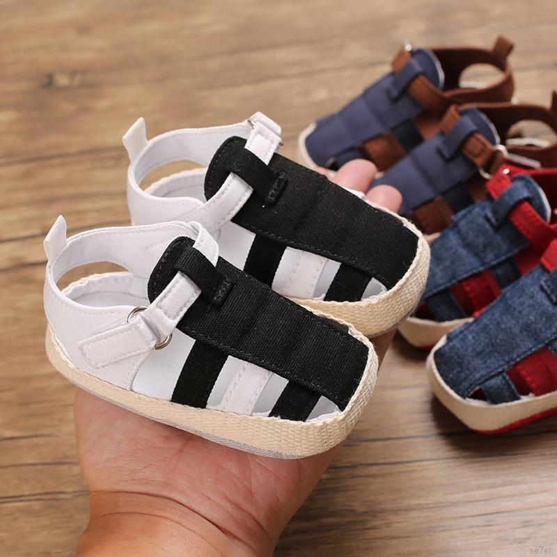 Sandal Khoét Lỗ Chống Trượt Mềm Mại Se7En Cho Bé Trai 0-18 Tháng Tuổi