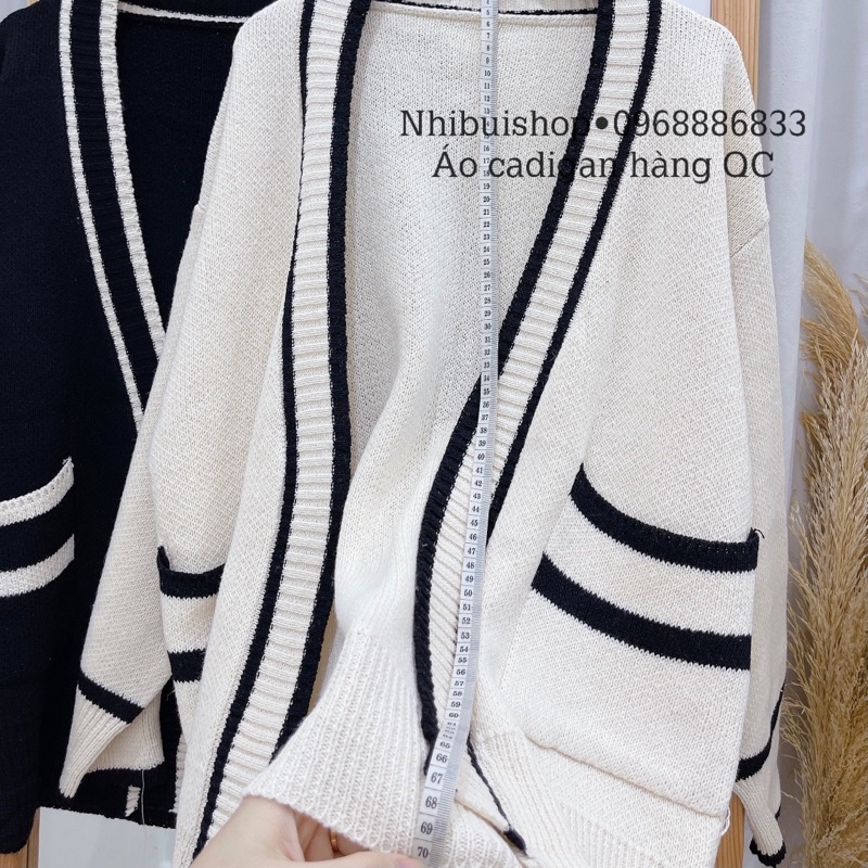 ÁO CADIGAN LEN VIỀN ĐEN TRẮNG | BigBuy360 - bigbuy360.vn