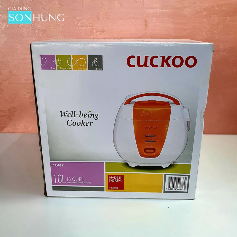 Nồi cơm điện CUCKOO CR-0661 dung tích 1.0 Lít [BH 24 THÁNG] màu cam nhập khẩu Hàn Quốc