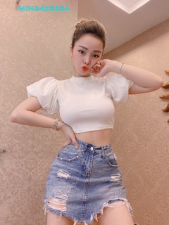 Áo thun lửng tay phồng