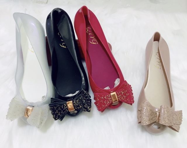 😍Đẹp lém😍 Giầy búp bê nơ tầng  nữ nhựa thơm | BigBuy360 - bigbuy360.vn