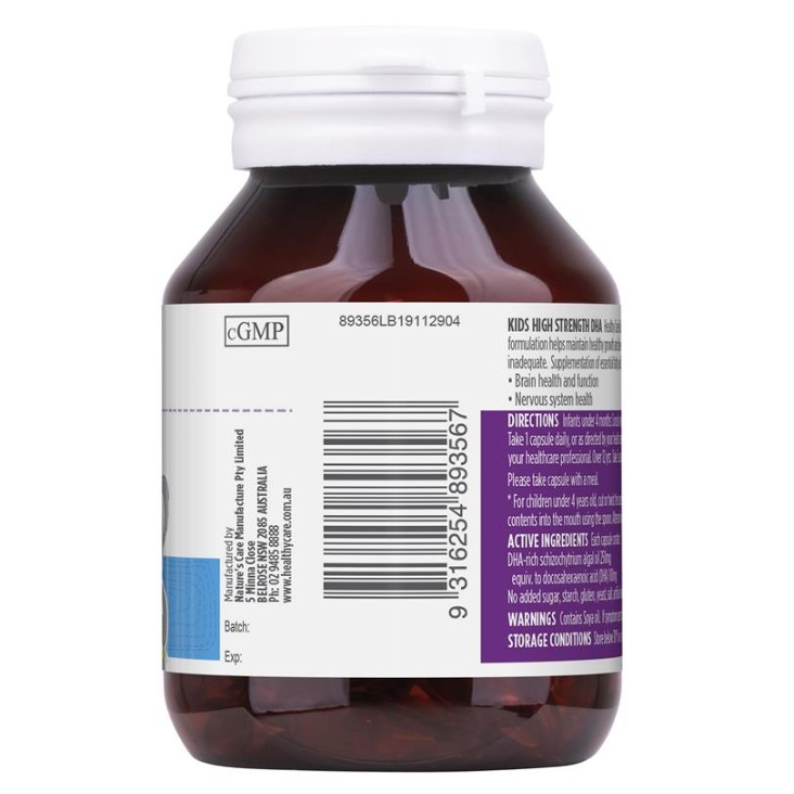 Viên uống bổ sung dưỡng chất cho bé Healthy Care High Strength DHA 60 viên