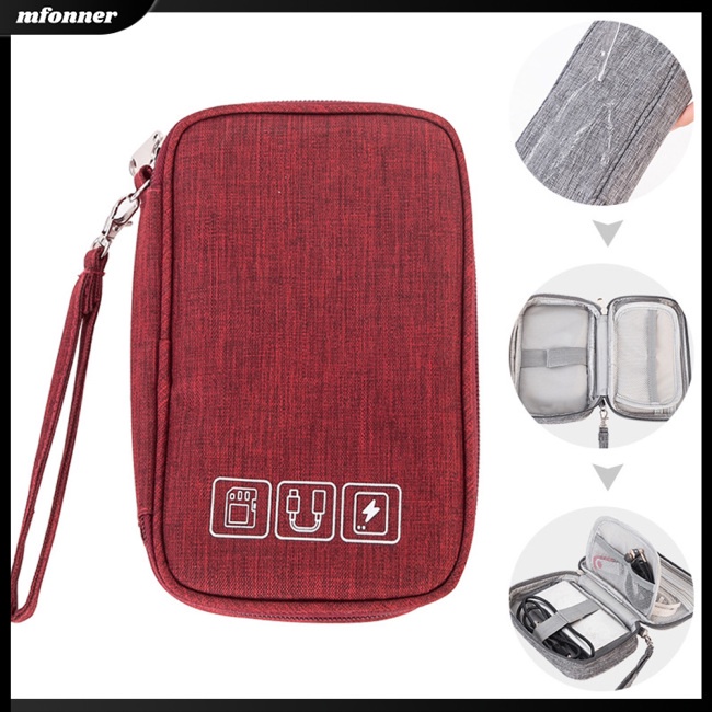 Túi Đựng Đồ Điện Tử/ Cáp USB/ Tai Nghe Chống Thấm Nước Tiện Dụng Mang Theo Du Lịch