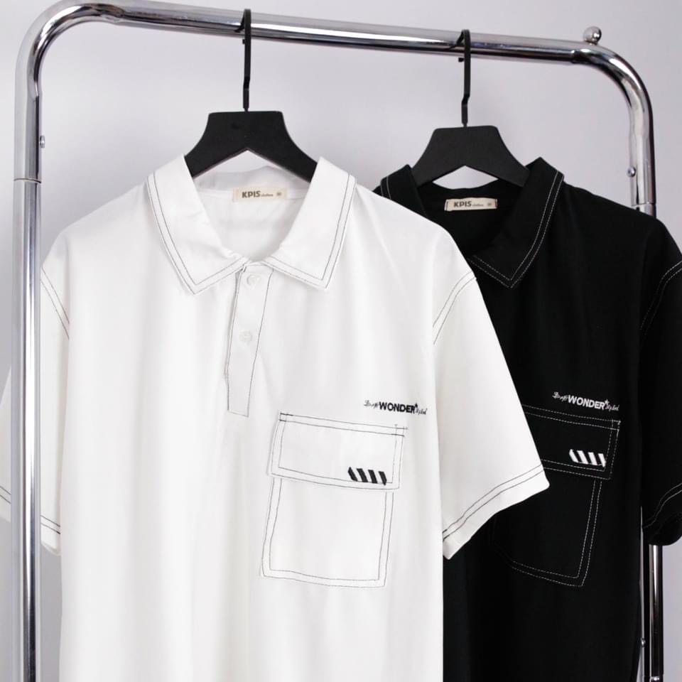 Áo polo oversize Wonder, áo thun nam nữ cộc tay lỡ unisex phong cach ulzzang hàn quốc