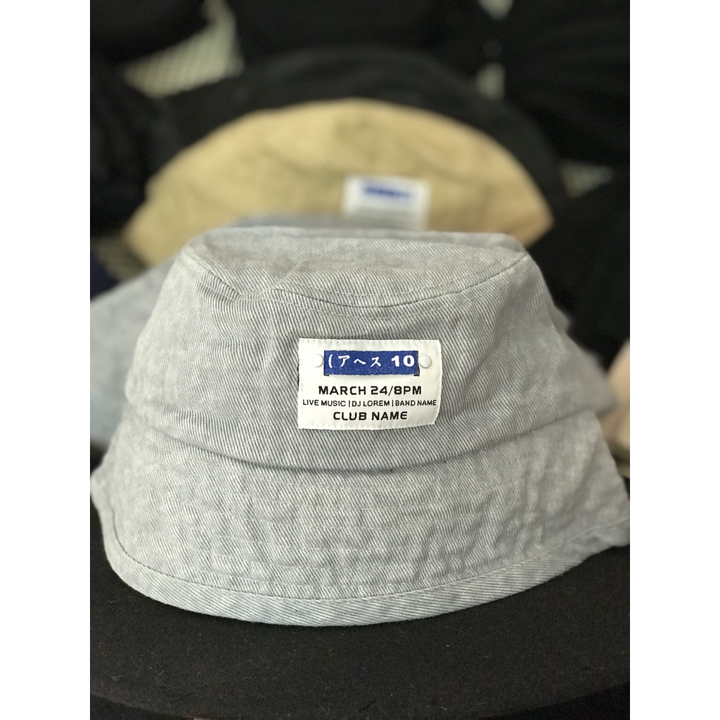 Nón bucket nữ jean CLUB NAME mũ bucket nữ vành cụp thời trang phong cách Ulzzang SAIGON HAT