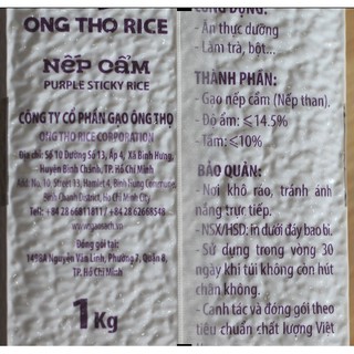 Nếp Cẩm Túi 1kg ( Nếp Than ) Ông Thọ