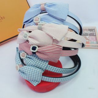 Bờm Nơ Trẻ Em Kẻ Caro Đính Đá Siêu Nhẹ Có Răng