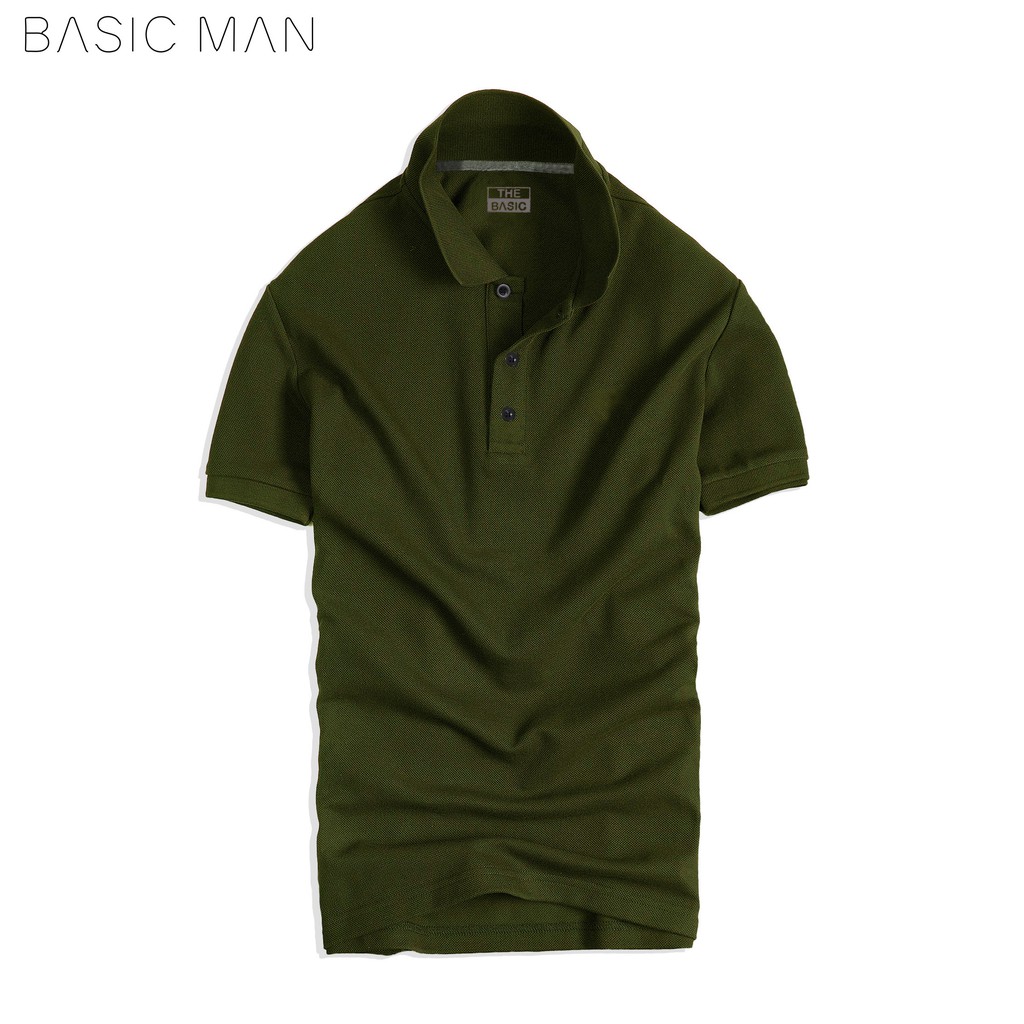Áo POLO nam cổ bẻ basic vải cá sấu Cotton xuất xịn,chuẩn form,sang trọng-lịch lãm màu XANH RÊU,CAM,.. B03 - BASIC MAN
