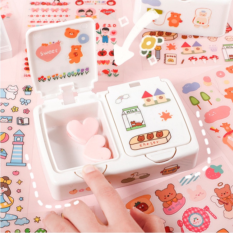 Bộ 6 Sticker Dán Trang Trí Sổ Tay Hình Dễ Thương