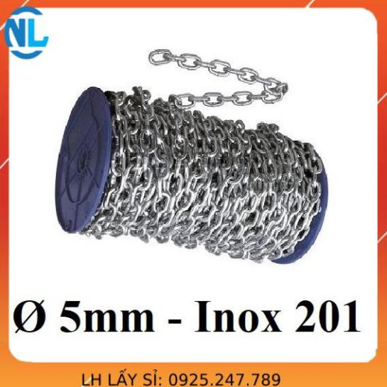 Dây xích INOX 201 [ Ø 5mm ] cáp thép giá sỉ