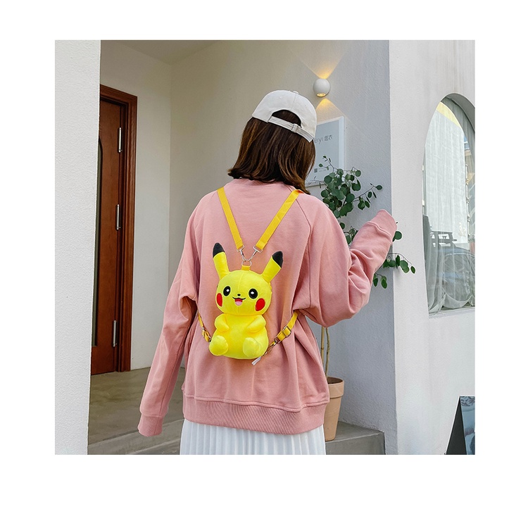Ba Lô Bông Hình Pikachu Dễ Thương Phong Cách Mới Cho Bé Gái Balo thú bông Balo nữ mini Balo thời trang nữ