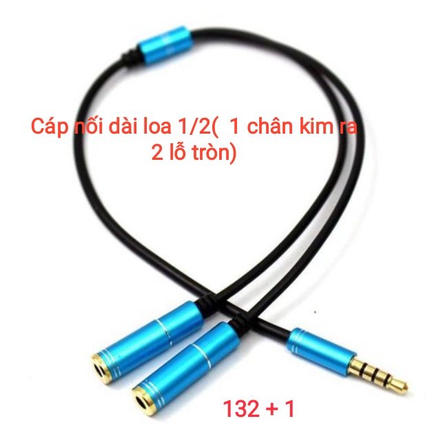 Cáp nối dài loa 1/2 (1 kim ra 2 lỗ)