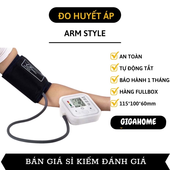 Máy đo huyết áp người cao tuổi GIGAHOME Dụng đo huyết áp Arm Style, máy đo nhịp tim và huyết áp tiện lợi 2435