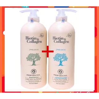 Bộ Dầu Gội Xả Biotin & Collagen Trắng (New) Giảm Rụng| Phục Hồi Hư Tổn Tóc| 500ml - 1000ml