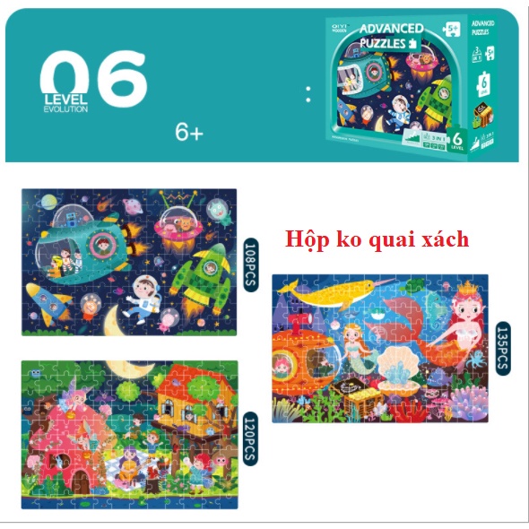 Bộ tranh ghép hình 7 cấp độ ADVANCED PUZZLE cho bé Bộ Xếp hình nâng cao 7 Level