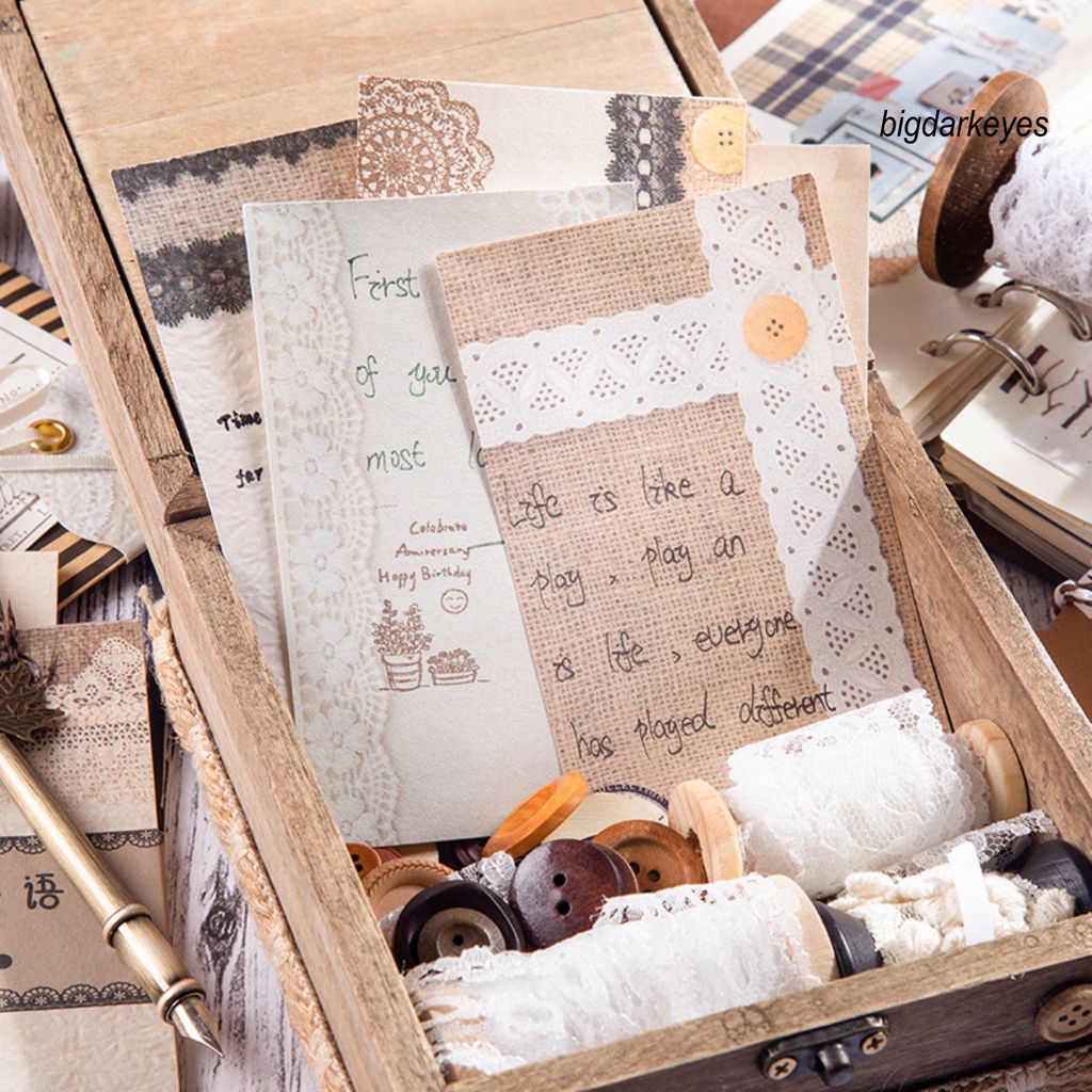 Nyt-set 30 Tờ Giấy Ren Đục Mịn Trong Suốt Trang Trí Sổ Lưu Niệm