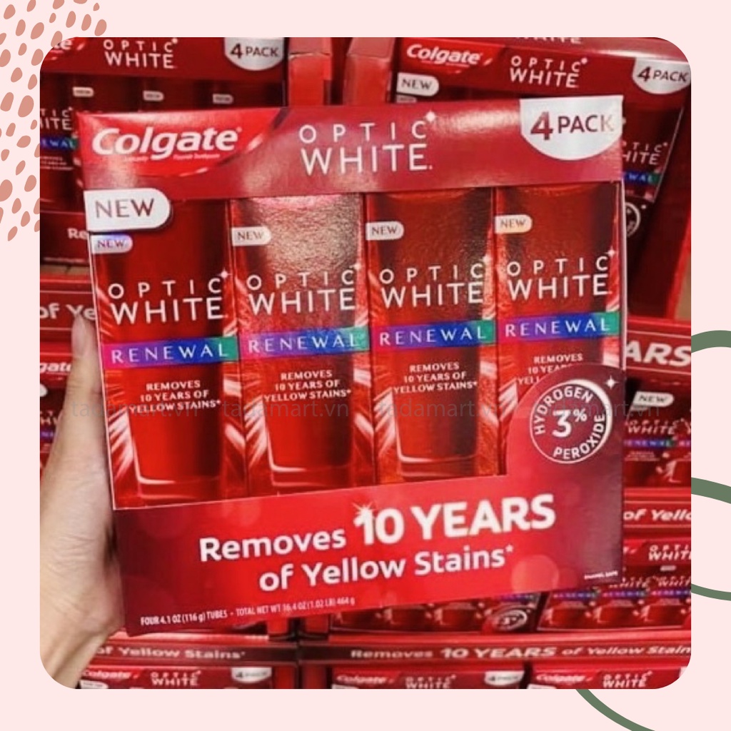 Kem Đánh Răng Làm Trắng Colgate Optic White Renewal 116g Hàng Mỹ