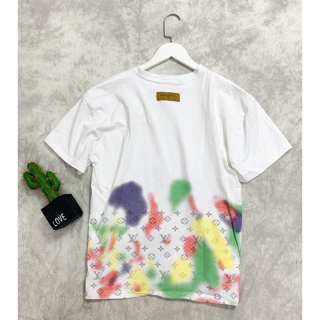 ÁO THUN LV VNXK HỌA TIẾT TRẮNG ĐEN - COTTON 100% 4C FORM CHÂU ÂU