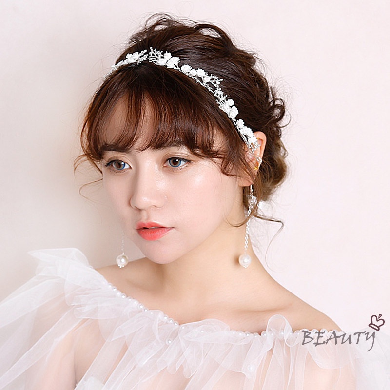 Seven Miss Băng Đô Cài Tóc Đính Đá Pha Lê Hình Hoa Thời Trang Cho Cô Dâu