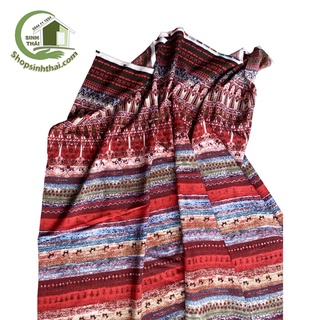 Vải thổ cẩm - vải lụa in hình thổ cẩm [ 1 mét x khổ 1,55m ] - Màu đỏ