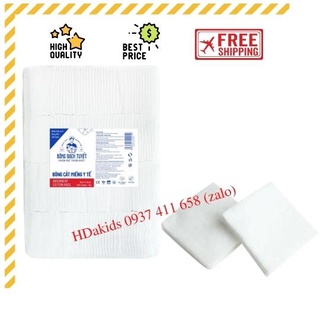Bông Gòn Cắt Miếng Sẵn Bạch Tuyết (10×10cm) Gói 1KG: Tắm và vệ sinh cho trẻ sơ sinh.