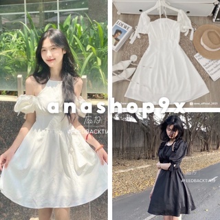 Đầm maxi cổ yếm khoét vai, váy bánh bèo tiểu thư dáng suông phong cách Hàn Quốc Ulzzang