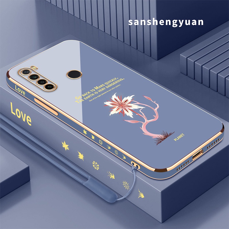 Ốp Điện Thoại silica gel Mềm Mạ Điện Hình Hoa Cho redmi note 8 xiaomi redmi note 8 pro redmi 8a redmi 8