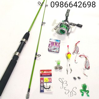 Bộ cần câu máy 2 khúc shimano 1m65, 1m8, 2m1, 2m4, 2m7 kèm máy và phụ kiện