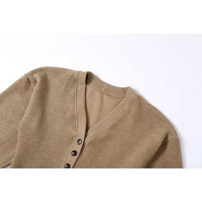 Áo Cardigan Len Dài Tay Kiểu Vạt Hai Bên Siêu Lạ Cho Mùa Thu Đông