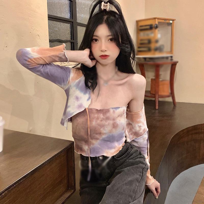 Áo Khoác Lửng Màu Nhuộm Thời Trang Mùa Thu Cho Nữ