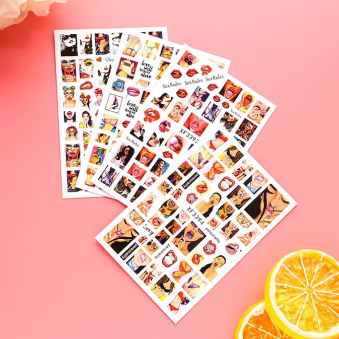 Sticker 3D Sexy Phong Cách Âu Mỹ - Hình dán móng tay