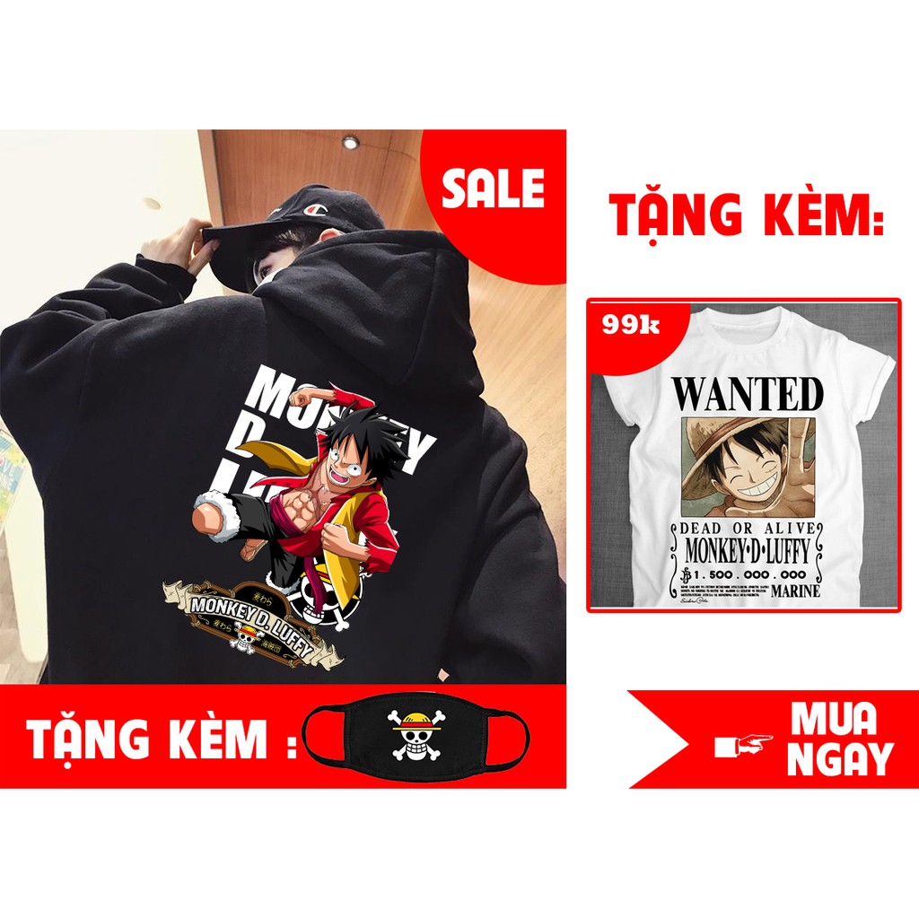 Mẫu áo Hoodie in hình Luffy giá rẻ xả kho - Fan One Piece nào cũng nên có