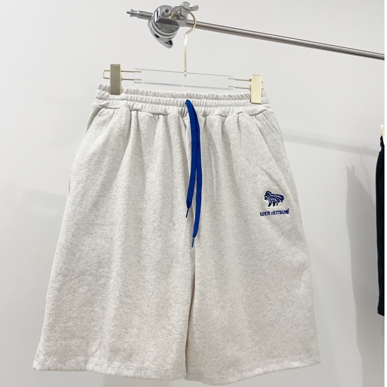 Quần đùi form rộng nam nữ unisex chất Nỉ Cotton Thêu họa tiết basic cạp to phong cách Hàn Quốc - Ảnh Thật