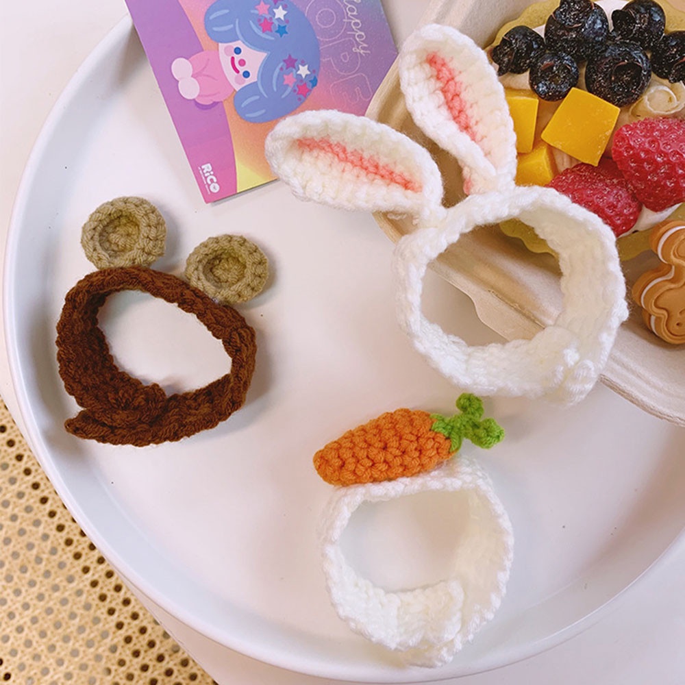 Dây buộc tóc bằng cao su họa tiết quả dâu/thỏ dễ thương