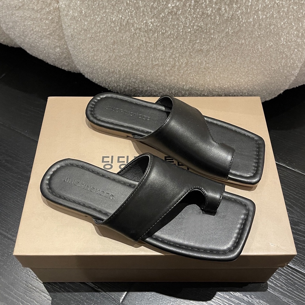 Free ship Dép nữ xỏ ngón hàn quốc, dép quai ngang 2 màu da mềm cực êm 104