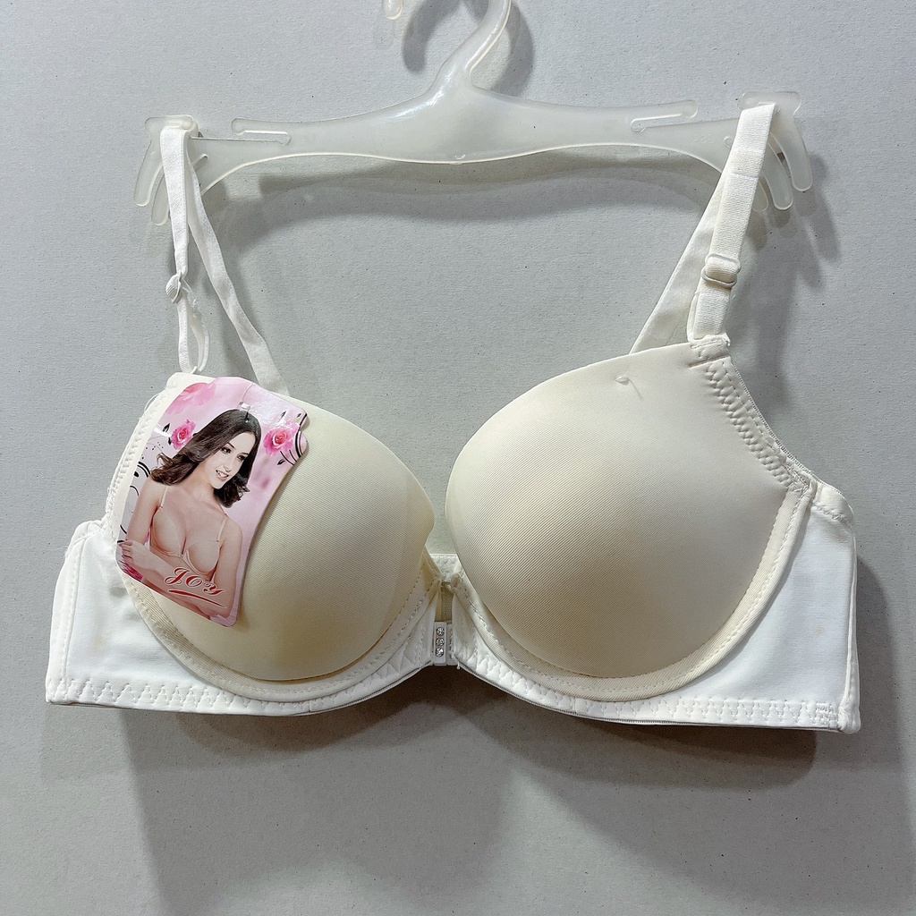 Áo ngực nữ trơn cài trước nâng ngực Joy 3408 có gọng mút đúc dày cúp xéo size 34-36-38