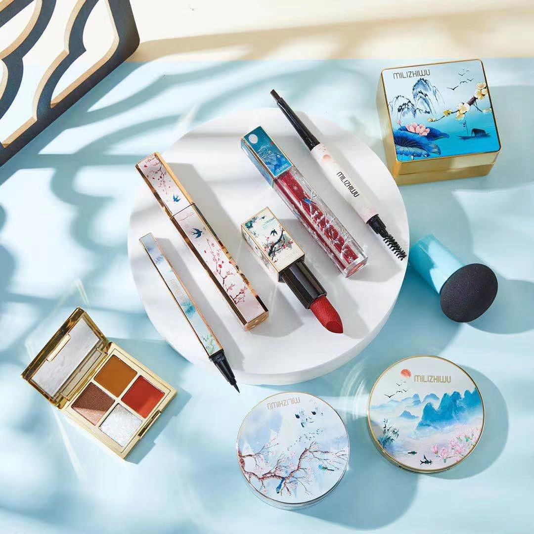 Bộ mỹ phẩm 10 món gồm son môi+ má hồng+ kẻ mắt+ mascara phong cách Trung Hoa | BigBuy360 - bigbuy360.vn