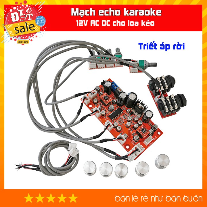 Mạch echo karaoke PT2399 liền music OP275 12V AC DC cho loa kéo - Bản cao cấp