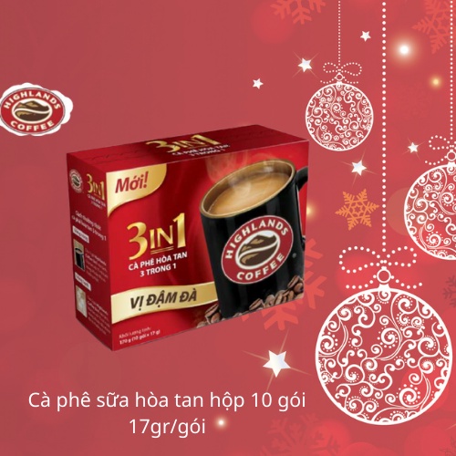 Cafe rang xay nguyên chất hòa tan 3in1 Highlands coffee - Hộp 10 gói x 17g/gói | BigBuy360 - bigbuy360.vn