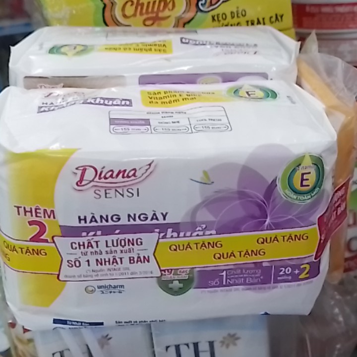 [COMBO 2 GÓI] Băng vệ sinh Diana Sensi 20 +2 hàng ngày kháng khuẩn - tặng 1 gói Diana sensi hàng ngày comfort 3 miếng