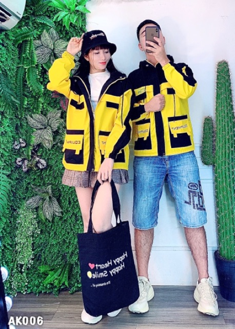 🌈𝐆𝐈𝐀́ 𝐗𝐔̛𝐎̛̉𝐍𝐆💢006 Áo Khoác Kaki - Đen-Vàng 2 Lớp. Bomber Jacket Siêu Hot Unisex Nam&Nữ | BigBuy360 - bigbuy360.vn