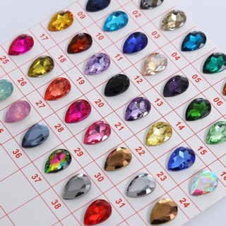 Đá nail hình giọt nước size nhỏ 6*8mm chân bạc