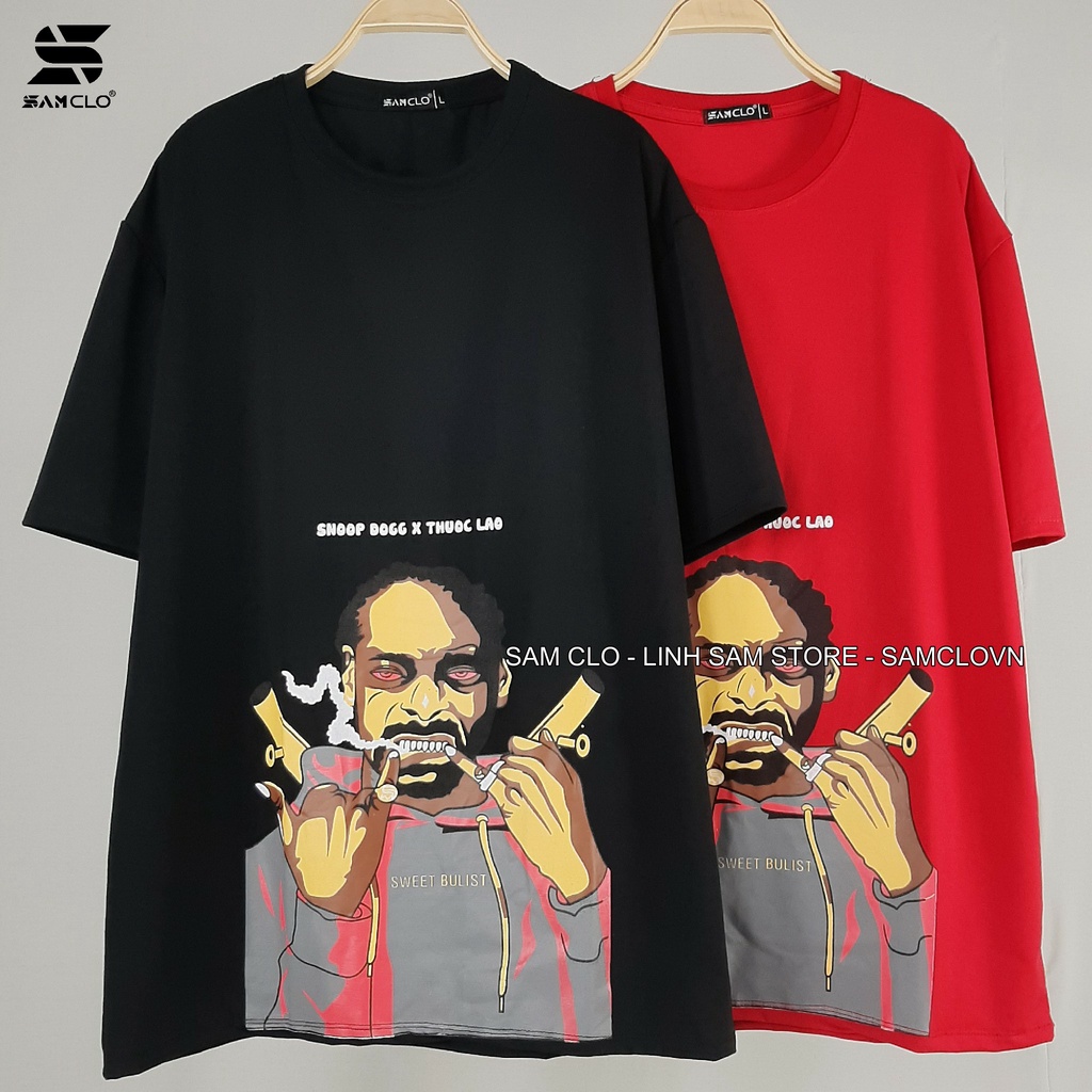 Áo thun Unisex nam nữ form rộng tay lỡ SAM CLO - mặc cặp, nhóm, lớp in hình SNOOP DOGG x THUOC LAO | BigBuy360 - bigbuy360.vn