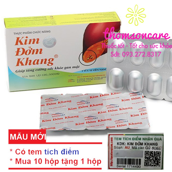 Kim Đởm Khang - Hỗ trợ cho người sỏi thận - Mua 6 tặng 1 bằng tem tích điểm, tán sỏi từ thảo dược