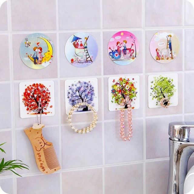 [ SALE TƯNG BỪNG]  Combo sỉ 100 chiếc móc siêu dính 3D