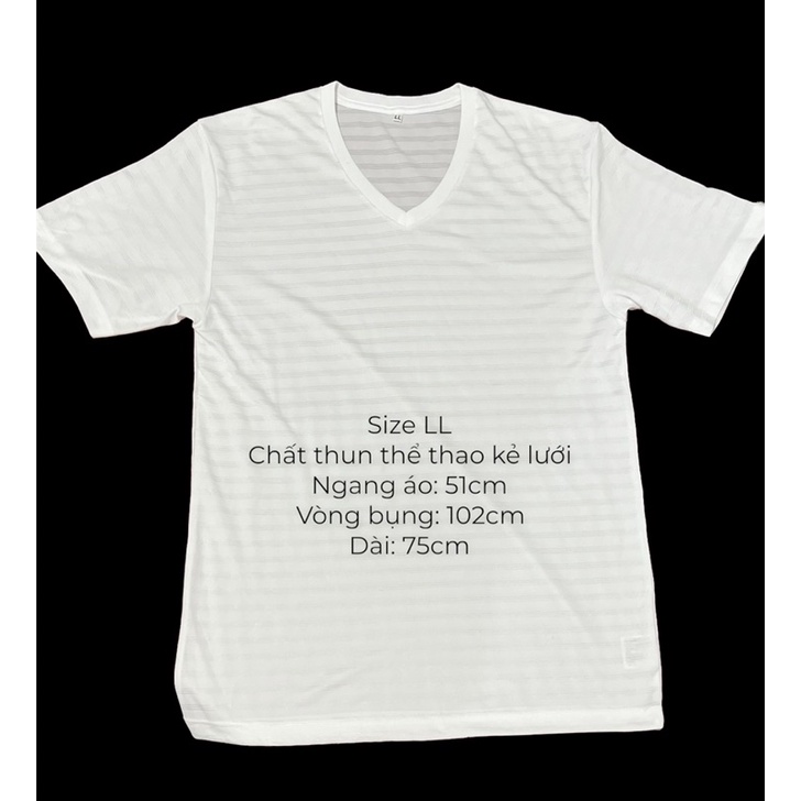Áo thun thể thao nam màu trắng size L cho người 65-75kg