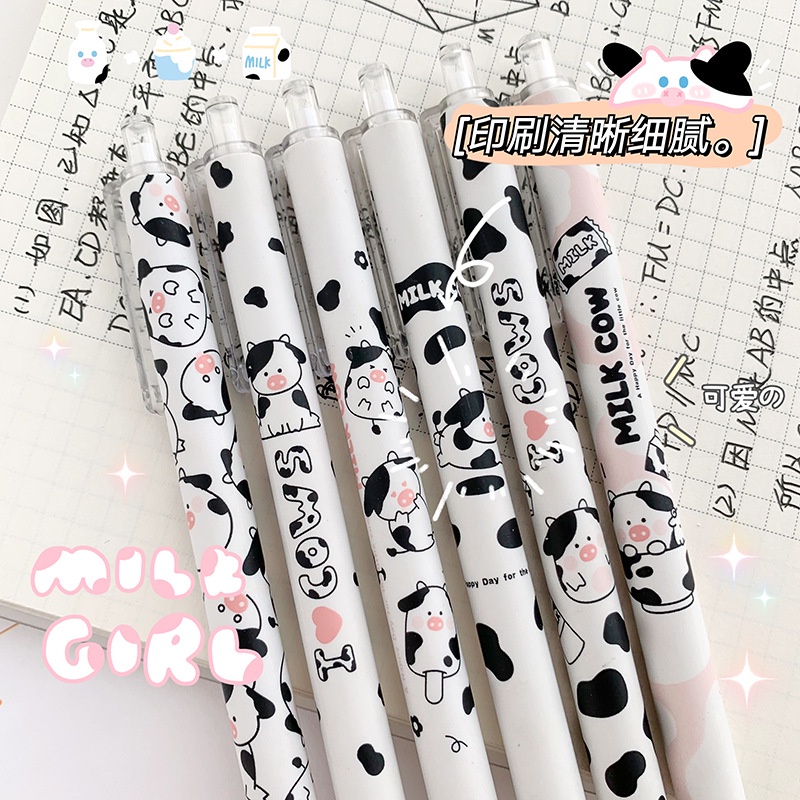 Set 6 Cây Bút Mực Gel Đen / Trắng Dành Cho Học Sinh