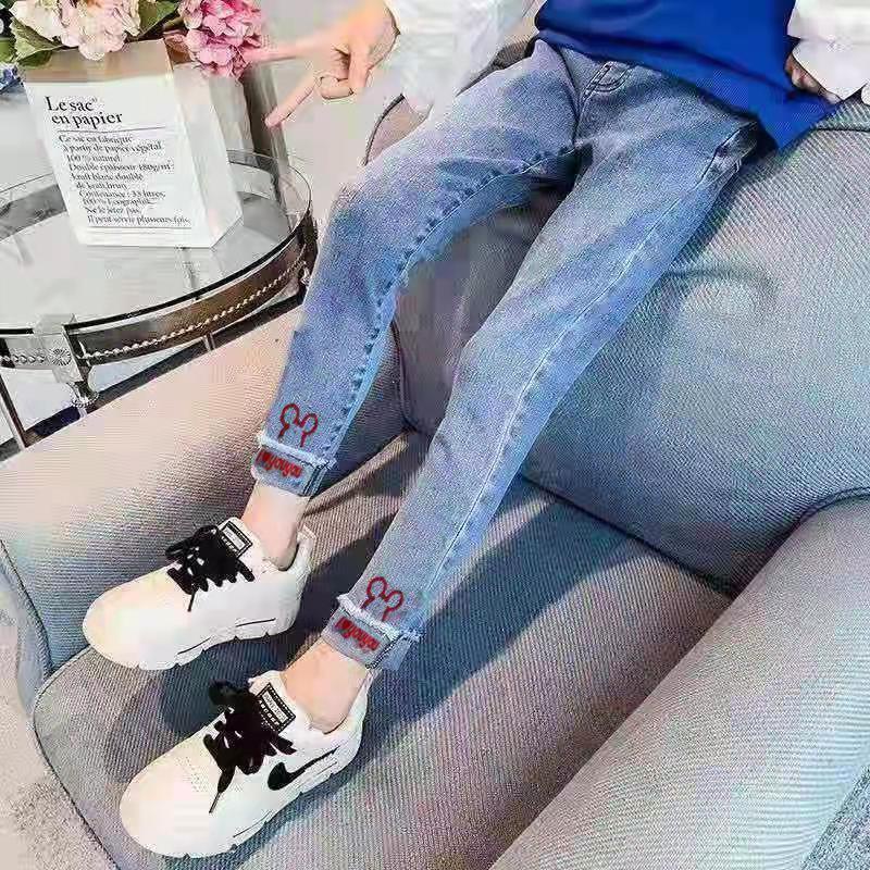 Quần Jeans Dài Thời Trang Xuân Thu Cho Bé Gái