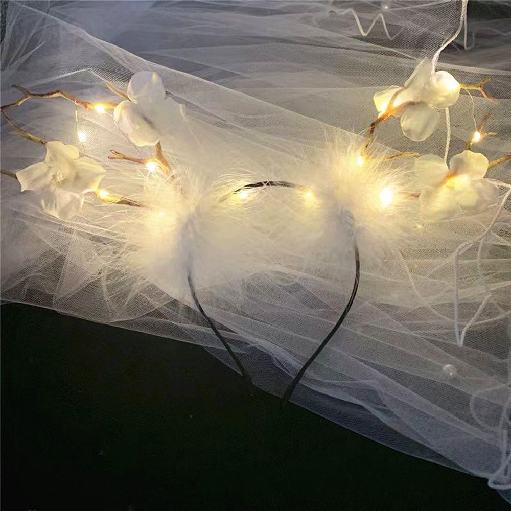 Băng Đô Cài Tóc Hình Sừng Tuần Lộc Giáng Sinh Có Đèn LED Dễ Thương